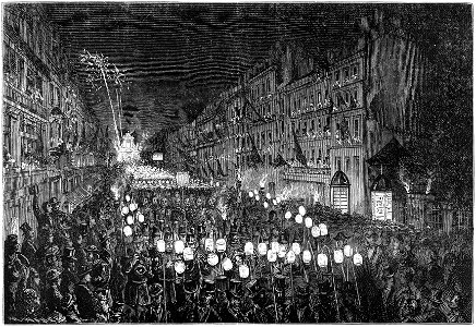 Le Wiener Maennergesangs-Verein à Bruxelles - Passage du cortège au boulevard Anspach