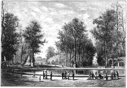 Le grand bassin du parc de Bruxelles en 1880