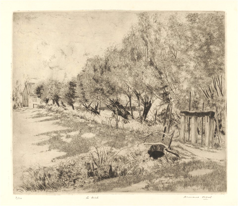 Le bief, print by Armand Apol (1879-1950), Belgium, (1914), Prints Department of the Royal Library of Belgium, S.V 109467