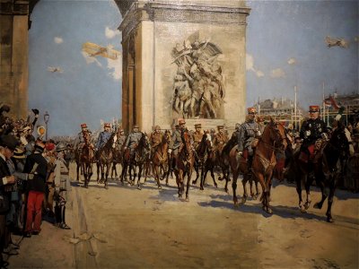 Le défilé de la victoire, devant l'Arc de triomphe, le 14 juillet 1919 (Flameng)