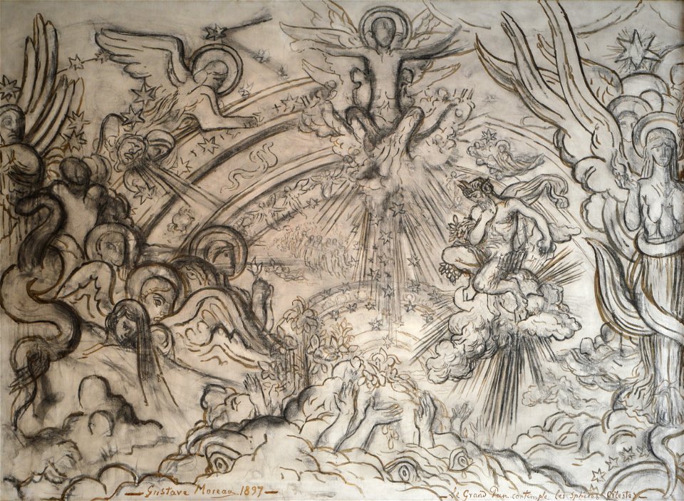 Le grand pan contemple les spheres celestes-gustave moreau