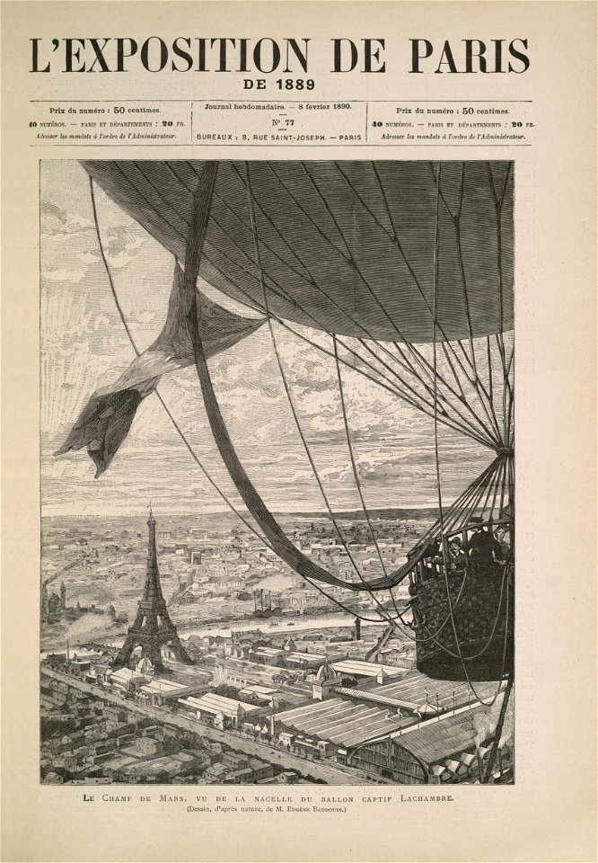Le champ-de-Mars, vu de la nacelle du ballon captif Lachambre 2