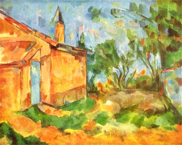 Le Cabanon de Jourdan, par Paul Cézanne, Yorck. Free illustration for personal and commercial use.