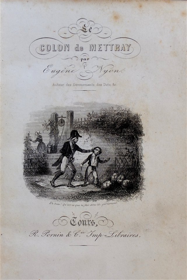 Le Colon de Mettray page de titre 1845