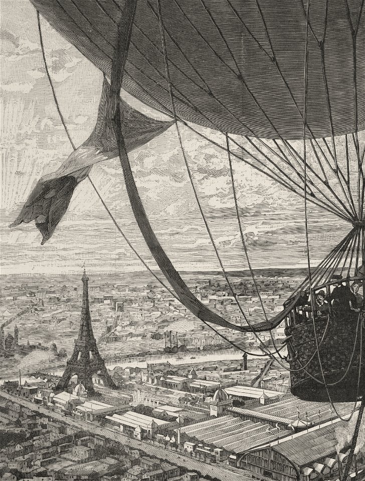Le champ-de-Mars, vu de la nacelle du ballon captif Lachambre