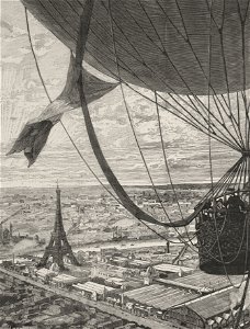 Le champ-de-Mars, vu de la nacelle du ballon captif Lachambre. Free illustration for personal and commercial use.