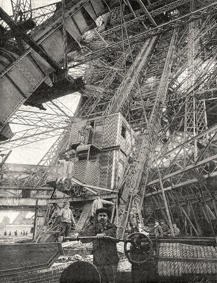 Le chemin des ascenseurs de la Tour Eiffel