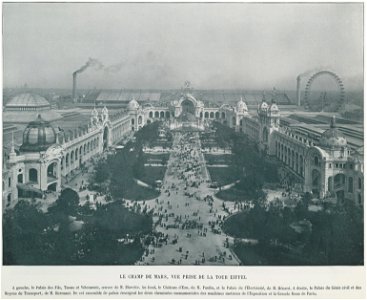Le Champ de Mars, vue prise de la Tour Eiffel, 1900 Paris World Fair 2. Free illustration for personal and commercial use.
