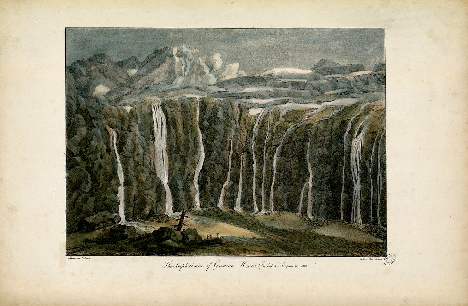 Le cirque de Gavarnie, Hautes-Pyrénées. 29 Août 1821 The Amphitheatre of Gavarnie, Hautes Pyrénées. August 29 1821 - Fonds Ancely - B315556101 A COLSTON 010