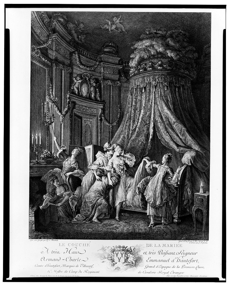 Le couché de la mariée - peint à la gouasse par P.A. Baudoüin ; gravé à l'eaufte. par J.M. Moreau le Jne. et terminé par J.B. Simonet. LCCN2004665196
