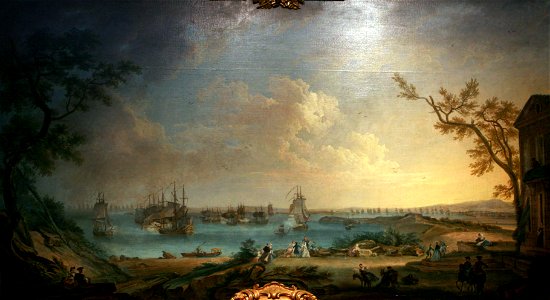 Le Départ de la flotte française pour l'expédition de Port-Mahon dans l'île de Minorque le 10 avril 1756-Nicolas Ozanne mg 8243