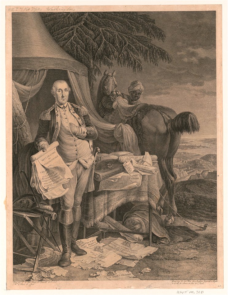 Le Général Washington ne quid detrimenti capiat res publica - gravé d'après le tableau original appartenant a Mr. Marquis de la Fayette) - (peint par L. Le Paon peintre de bataille de S.A.S. LCCN2018646800