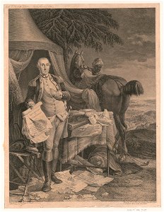 Le Général Washington ne quid detrimenti capiat res publica - gravé d'après le tableau original appartenant a Mr. Marquis de la Fayette) - (peint par L. Le Paon peintre de bataille de S.A.S. LCCN2018646800