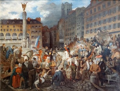 Le Duc d'Orléans traversant la place du Châtelet, le 31 juillet 1830 by Prosper Lafaye (Carnavalet P 2355)