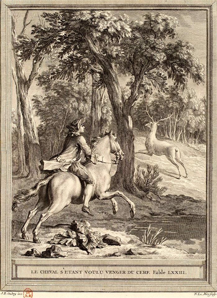 Le Mire-Oudry-La Fontaine - Le Cheval s'étant voulu venger du cerf
