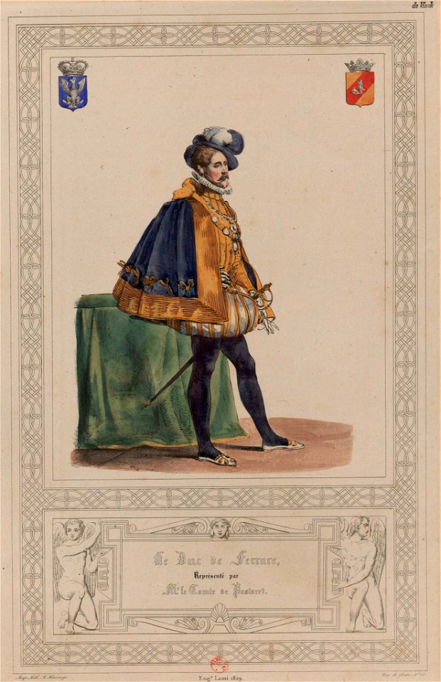 Le Duc de Ferrare représenté par M. le Comte de Pastoret - (Ball of Mary Stuart, 1829)