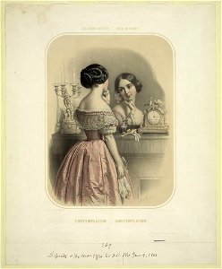 Le femme révées Ideal beauties ; Contemplation = contemplation - - compose & lithog. par M. Alophe ; Imp. lith. de Jacomme & Cie. LCCN99471879