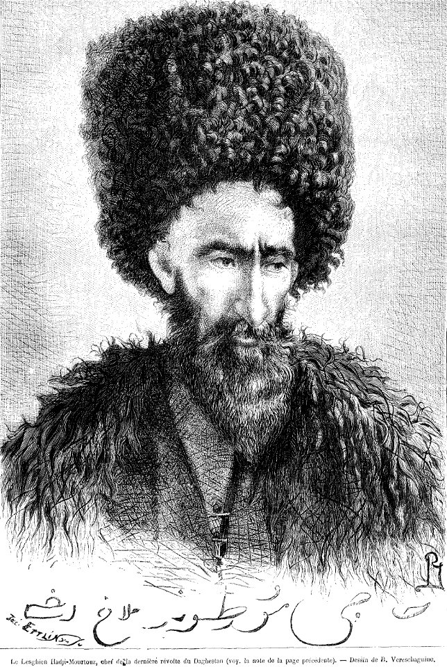 Le Lesghien Hadji-Mourtouz, ehef dela derniere revolte du Daghstan. B. Vereschaguine. Le Tour du monde (Paris. 1860-1914)