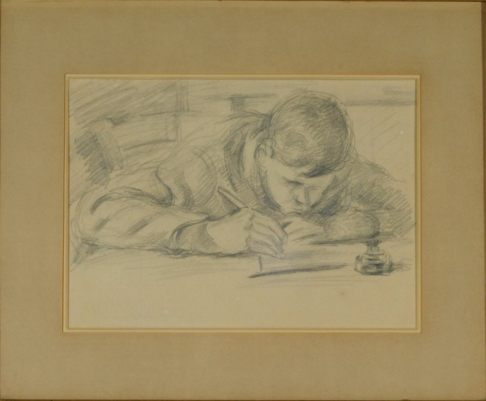 Le fils de l'artiste, escrivant - Paul Cézanne