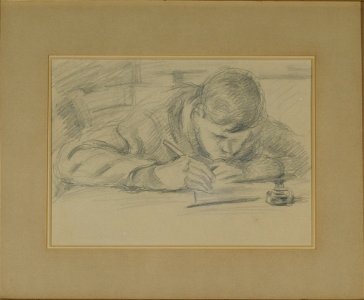 Le fils de l'artiste, escrivant - Paul Cézanne