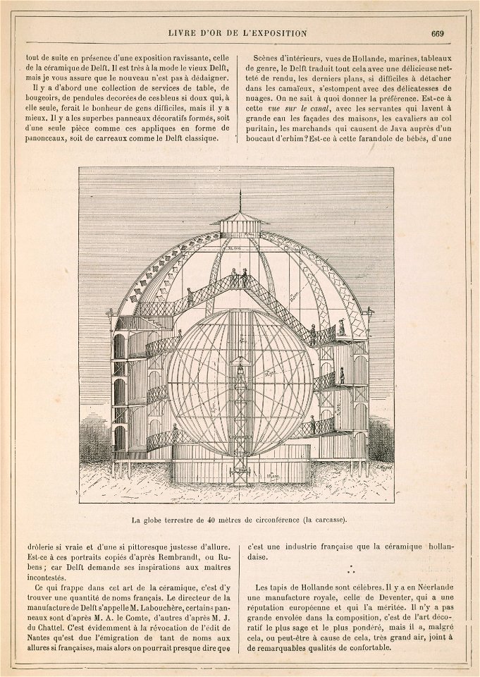 Le globe terrestre de 40 mètres de circonférence (la carcasse)