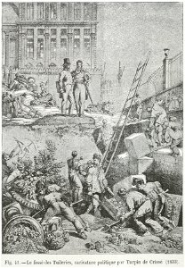 Le fossé des Tuileries, caricature politique par Turpin de Crissé, 1833