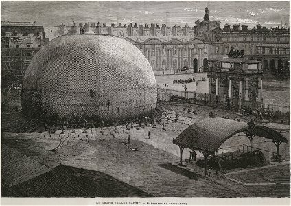 Le grand ballon captif. Opération du gonflement