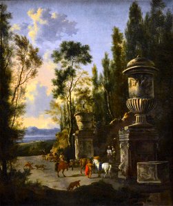 Le Départ pour la chasse - Frederik de Moucheron - Musée du Louvre