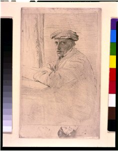 Le graveur, Joseph Tourney, half-length portrait, seated, facing left LCCN96507703