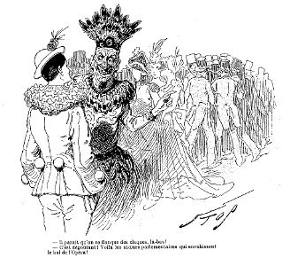 Le Journal amusant - 27 février 1892 - Dessin de Stop - Bal de l'Opéra