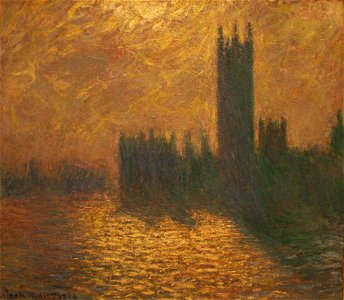 Le Parlement de Londres Monet. Free illustration for personal and commercial use.