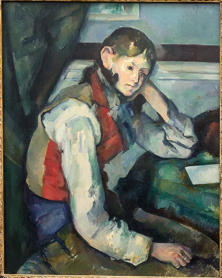Le Garçon au gilet rouge, par Paul Cézanne