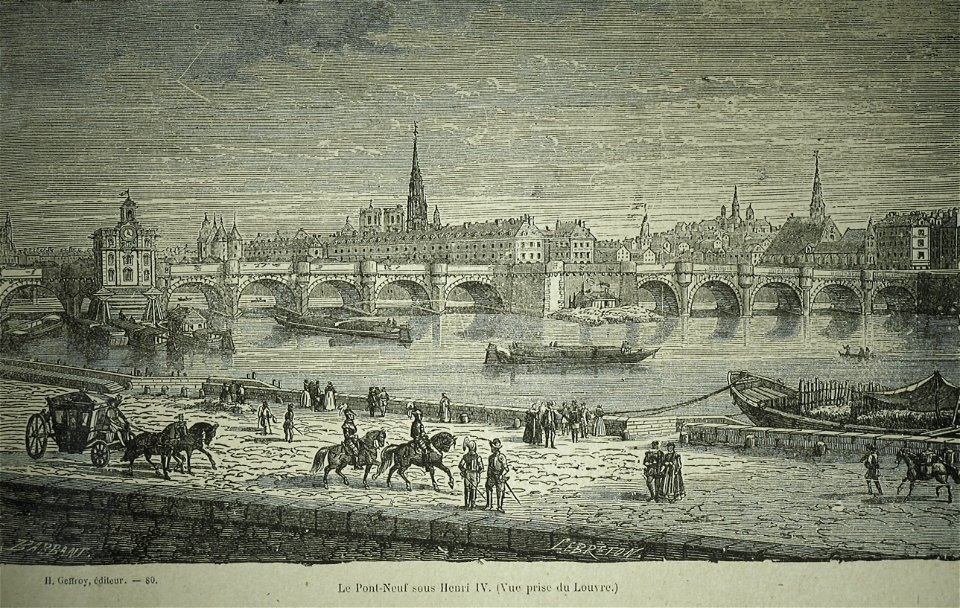 Le pont-Neuf sous Henri IV (vue prise du Louvre)