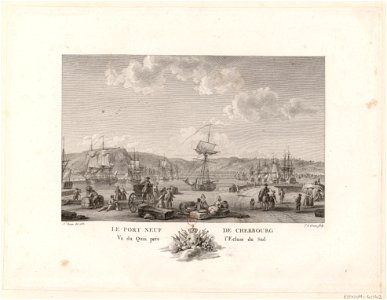 Le Port Neuf de Cherbourg Vu du Quai près l'Écluse de Sud btv1b53185622p