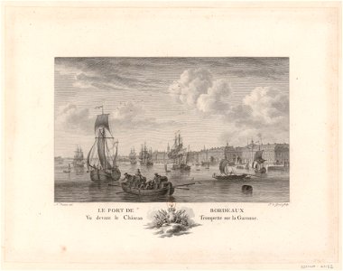 Le Port De Bordeaux Vu devant le Château Trompette sur la Garonne btv1b531856323