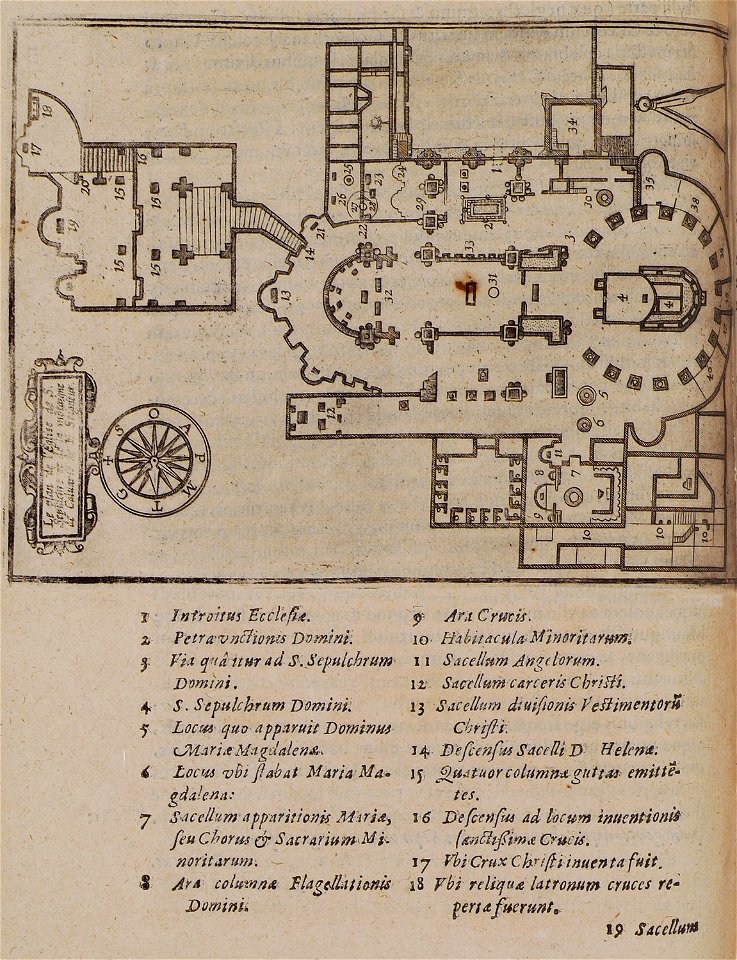 Le plan de l”Eglise de SSepulchre et de la montagne de Calvarie de N Seigneur - Cootwijck Johannes Van - 1619