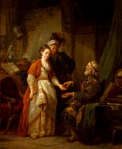 Jean-Baptiste Le Prince - Visit to a Palmist - WGA12597. Free illustration for personal and commercial use.