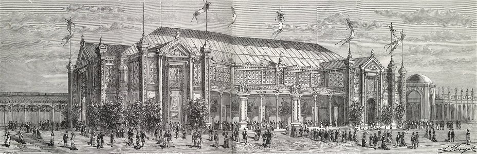 Le pavillon de la ville de Paris, au centre du Palais du Champ-de-Mars; M. Bouvard, architecte