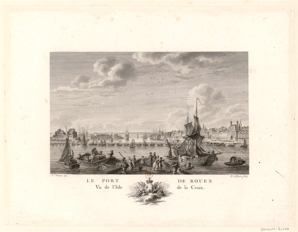 Le Port de Rouen Vu de l'Isle de la Croix btv1b531855909