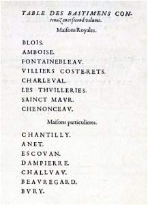 Le second volume des plus excellents Bastiments de France - Table of Contents - INHA 2005