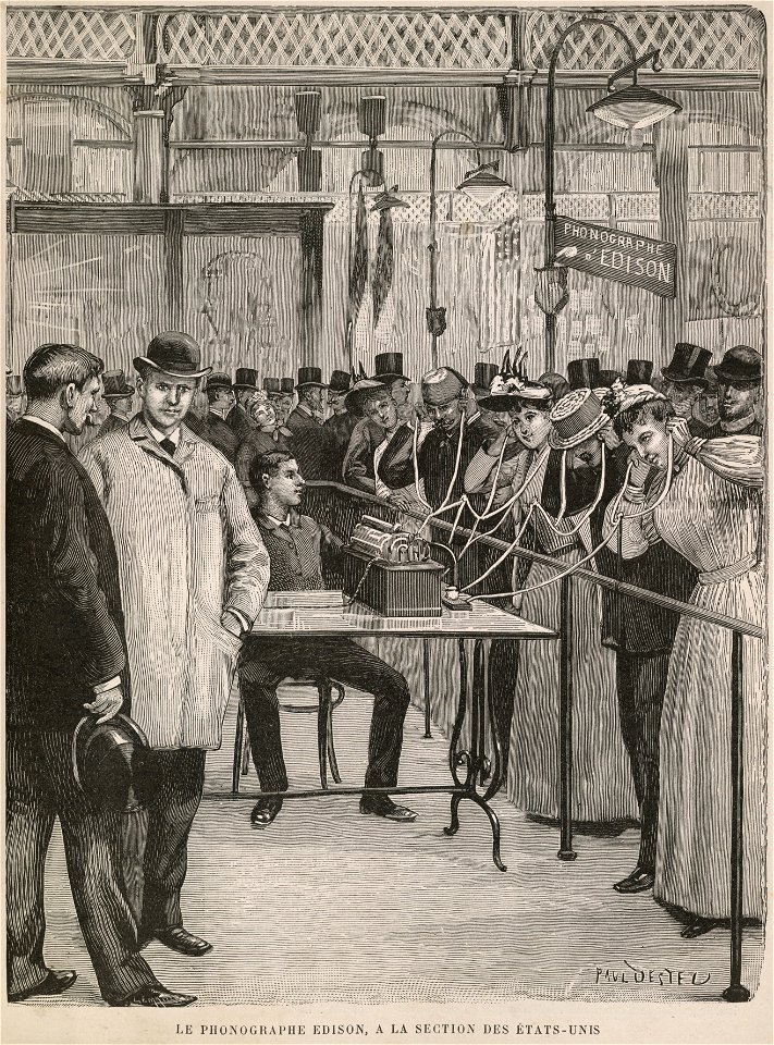 Le phonographe Edison, à la section des États-Unis
