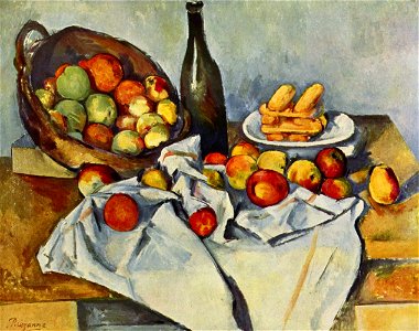 Le panier de pommes, par Paul Cézanne. Free illustration for personal and commercial use.