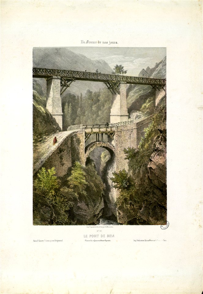 Le Pont de Scia - Route de Luz à Gavarnie (Hautes-Pyrénées) - Fonds Ancely - B315556101 A MERCEREAU 7 025