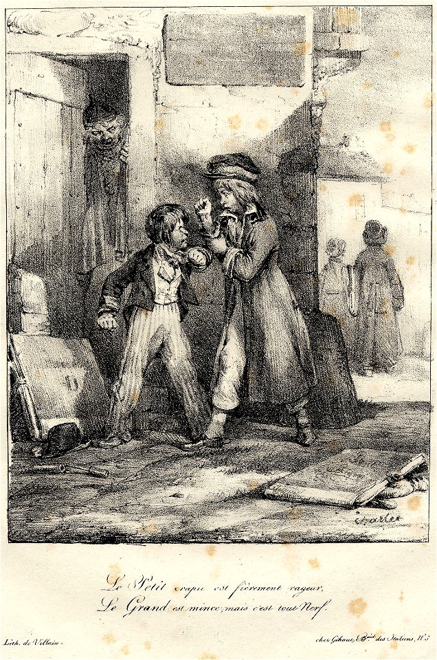 Le petit crapu est fièrement rageur Le grand est mince, mais c'est tour nerf (BM 1880,0508.258)