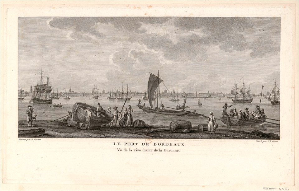 Le Port de Bordeaux Vu sur la rive droite de la Garonne btv1b53185631n