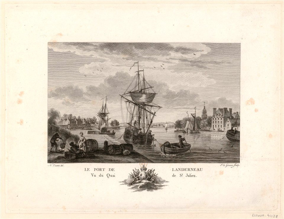 Le Port De Landerneau Vu du Quai de S.t Julien btv1b53185608j