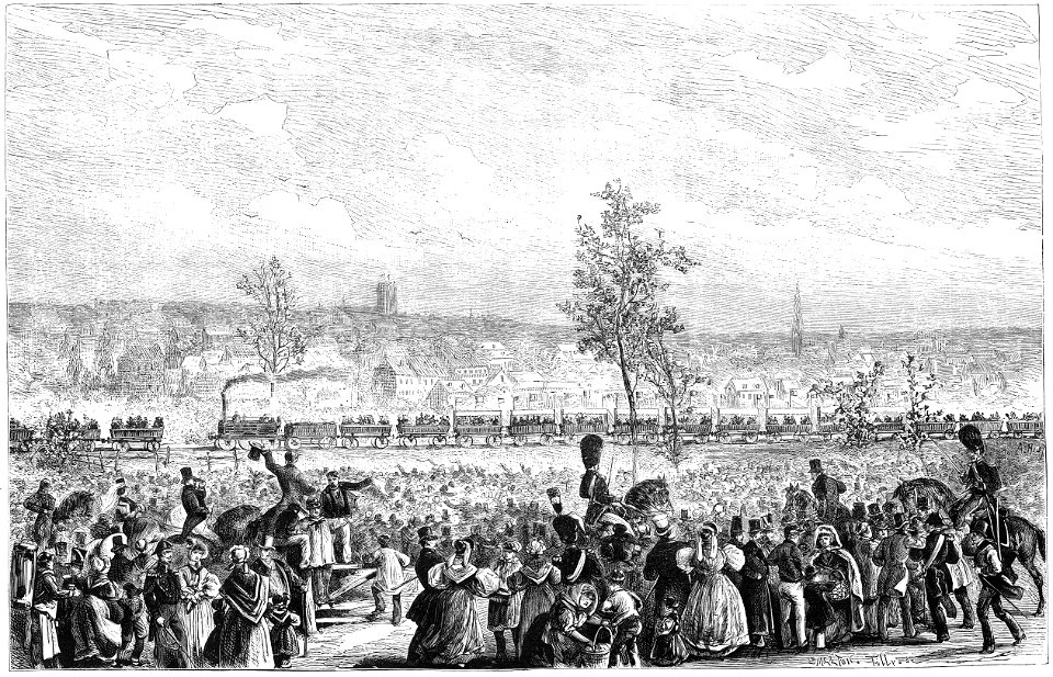 Le premier train de chemin de fer en Belgique le 5 mai 1835
