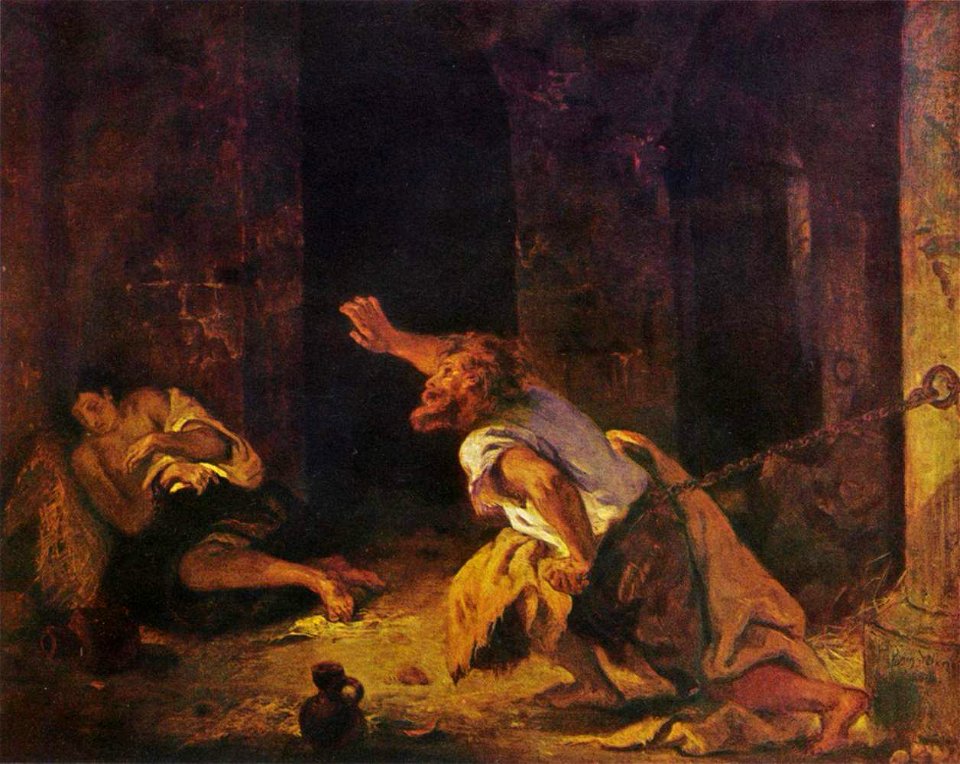 Le Prisonnier de Chillon, illustration d'un poème de Lord Byron (Eugène Delacroix)