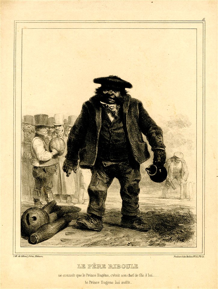 Le père Riboule ne connait que le prince Eugène, c'était son chef de file à lui... le prince Eugène lui suffit (BM 1863,0725.398)