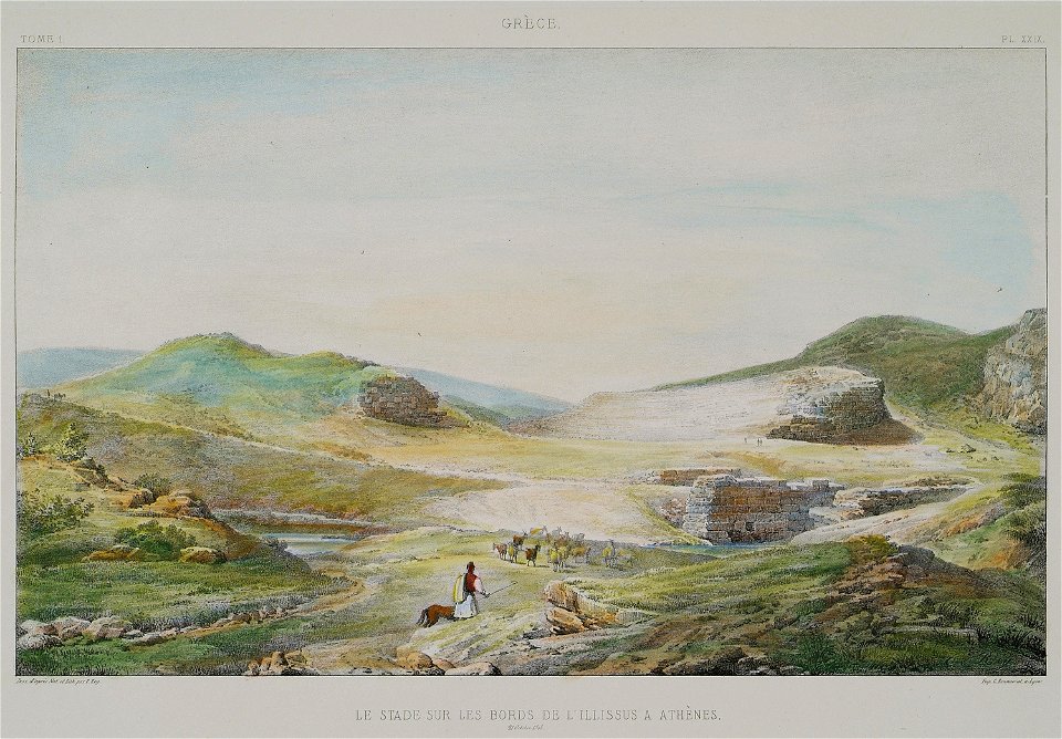 Le Stade sur le bords de l'Illissus à Athènes - Rey Etienne - 1867